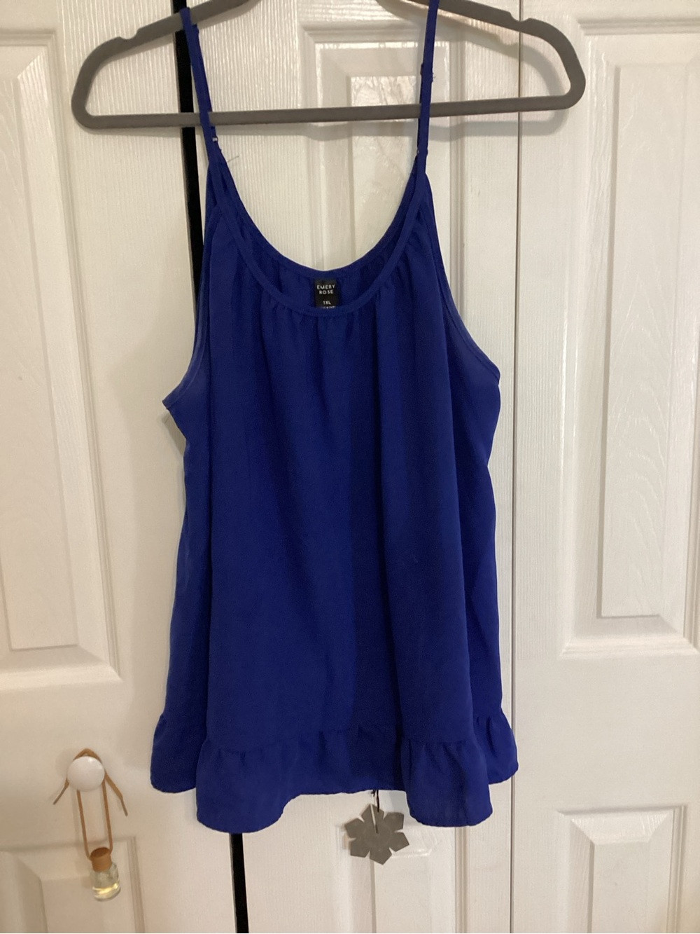 Effortless Royal Blue Ruffle-Hem Camisole